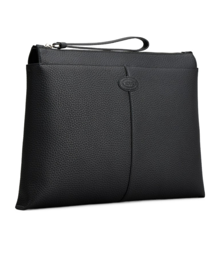 Tod's Medium Document Holder Clutch Bag In Black