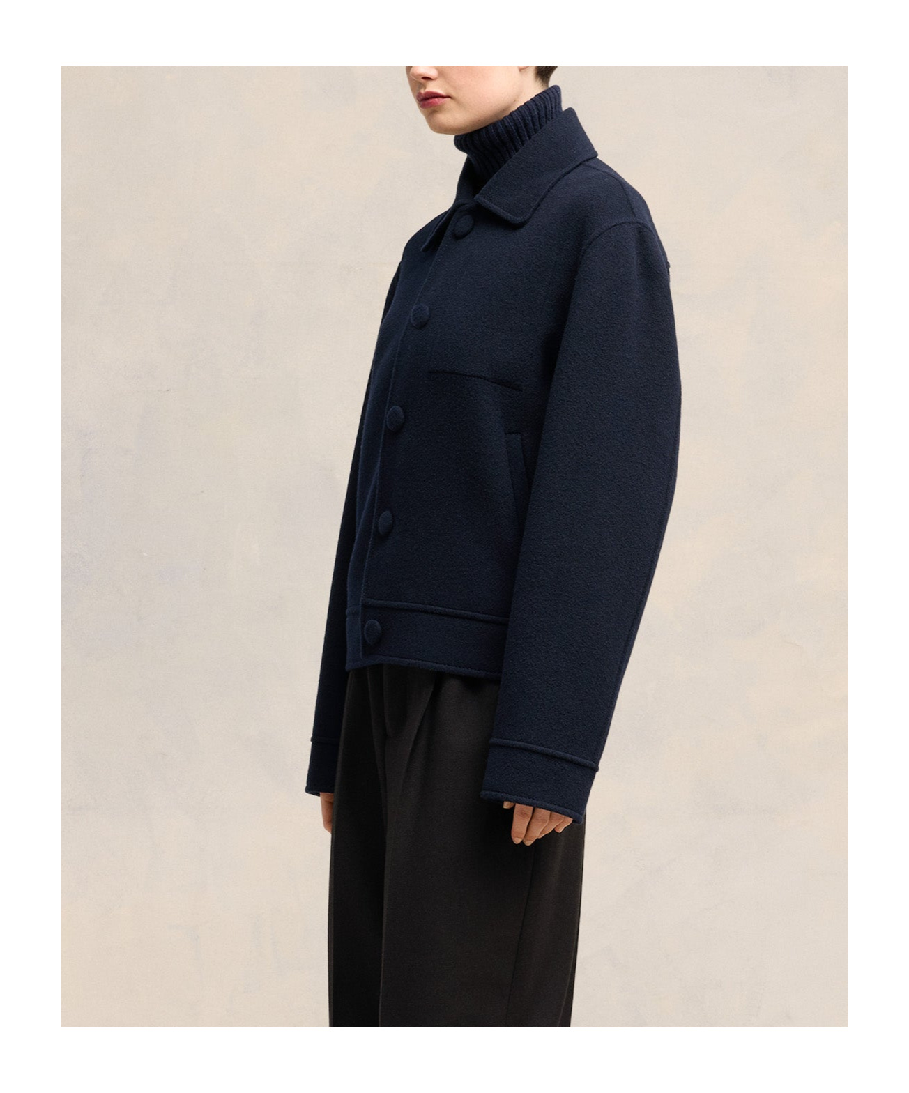 Ami Alexandre Mattiussi Oversize Virgin Wool Jacket In Black