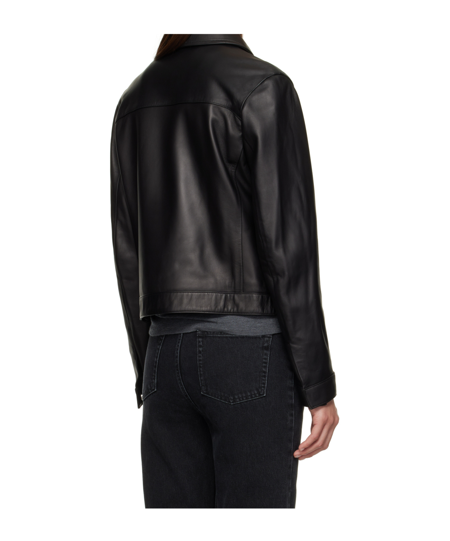Loulou De Saison Collared Leather Jacket In Black