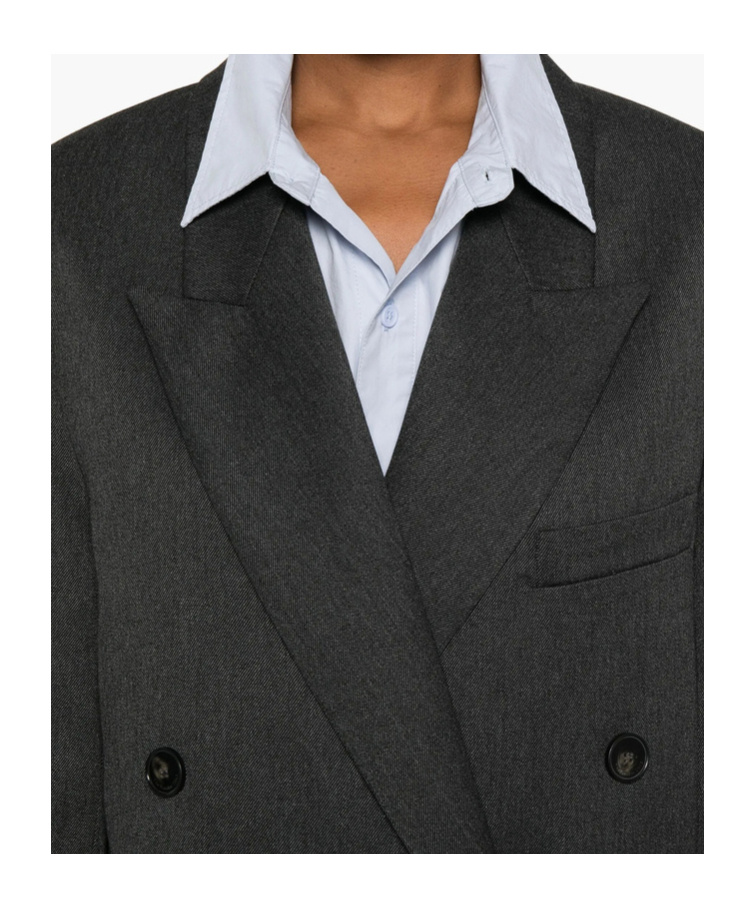 The Frankie Shop Jane Double-breasted Coat In Black