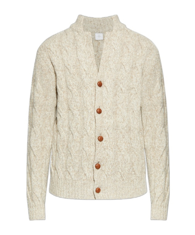 Eleventy Button-front Cardigan In Brown