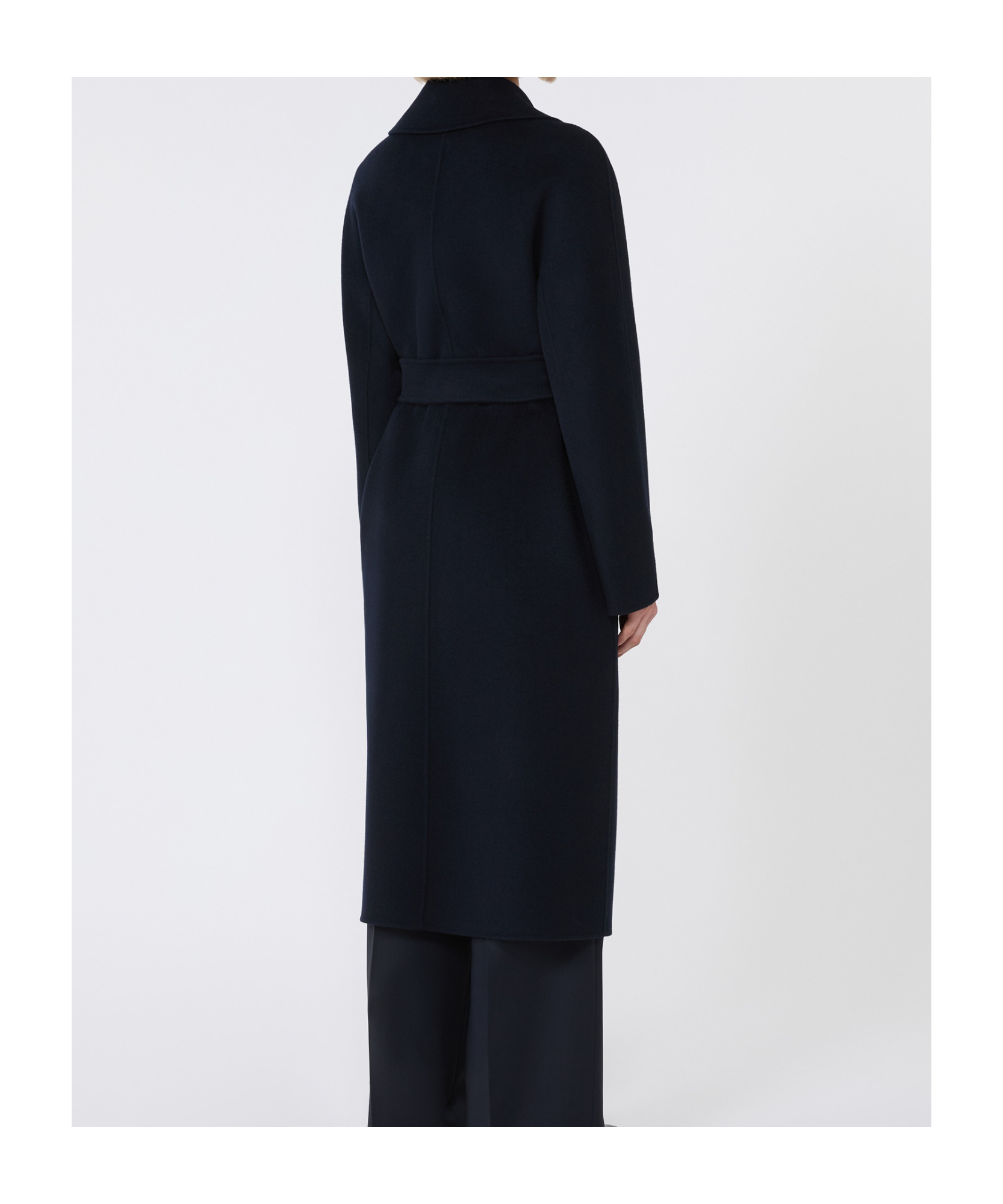 Max Mara Studio Cles Belted Coat In Blue
