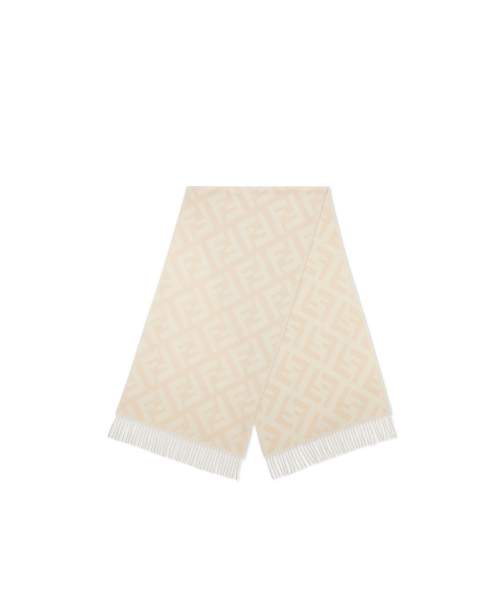 Fendi White Ff Cashmere Scarf In Neutral