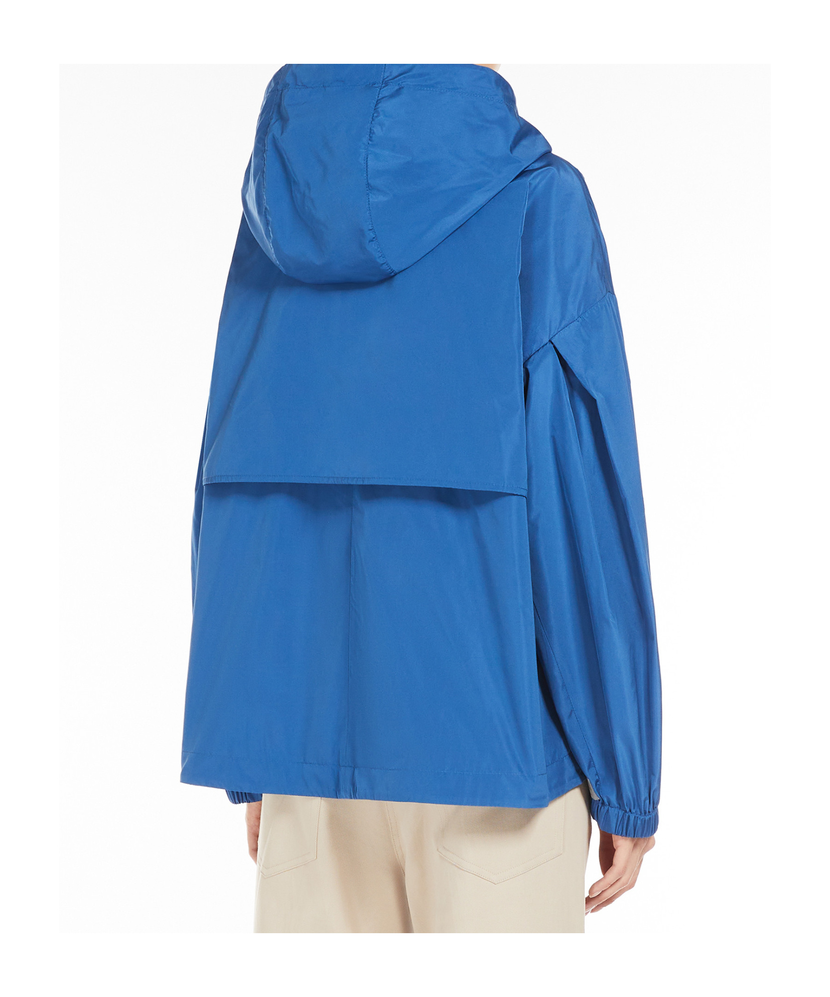 Max Mara Water-repellent Taffeta Parka In Light Blue
