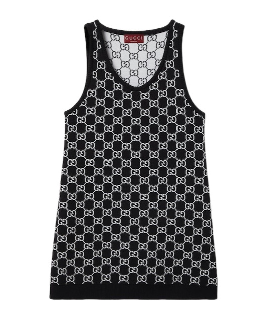 Gucci Gg Jacquard Mini Dress In Black