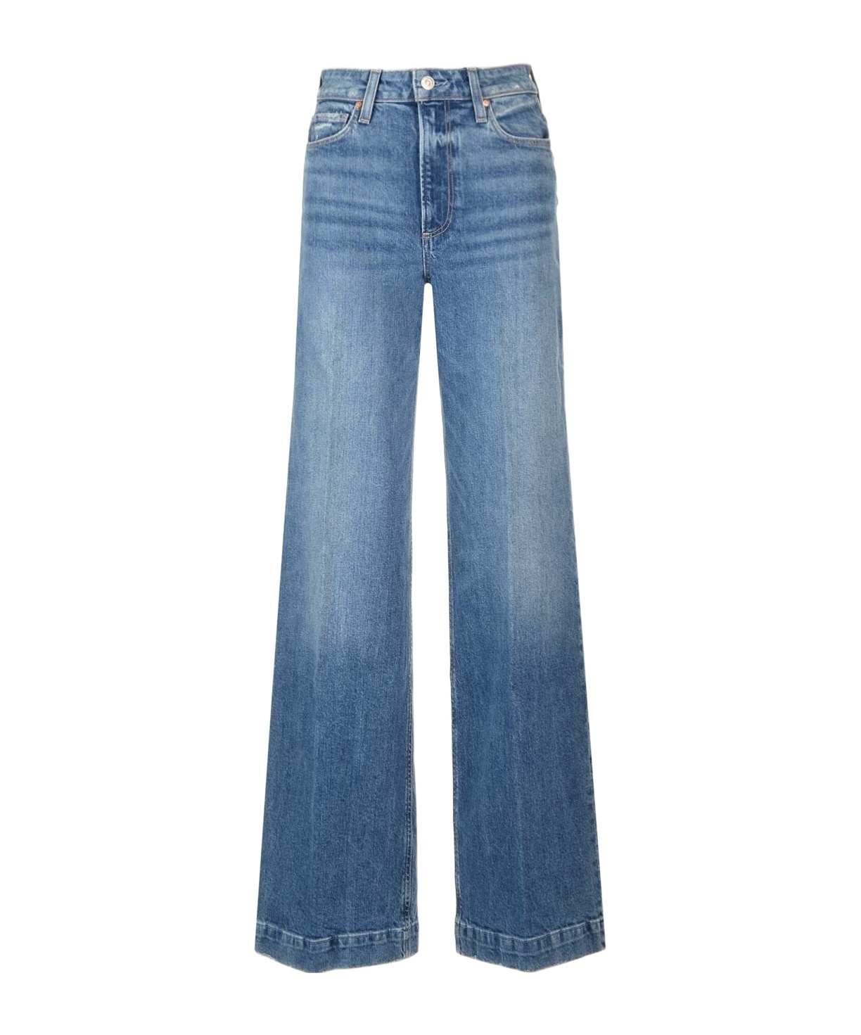 Paige Womens Familia Eco Harper Wide-leg High-rise Stretch-denim Jeans In Blue