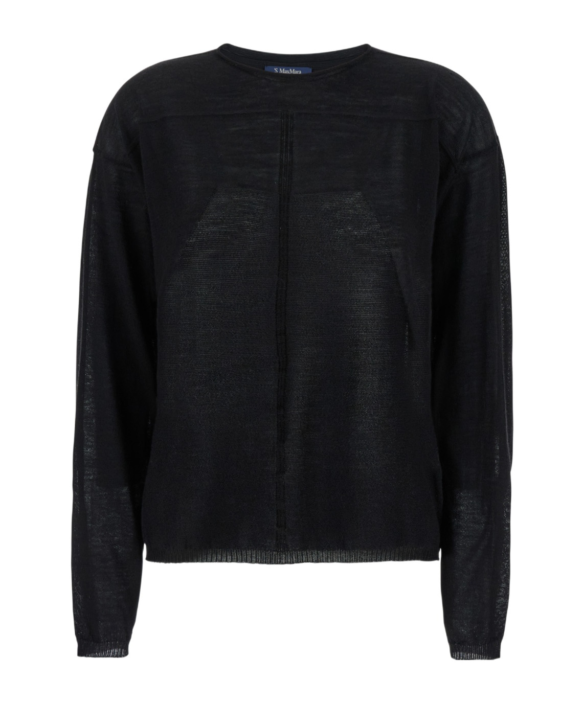 Rick Owens Black Crewneck Pullover In Semi Sheer Fabric Woman In Black
