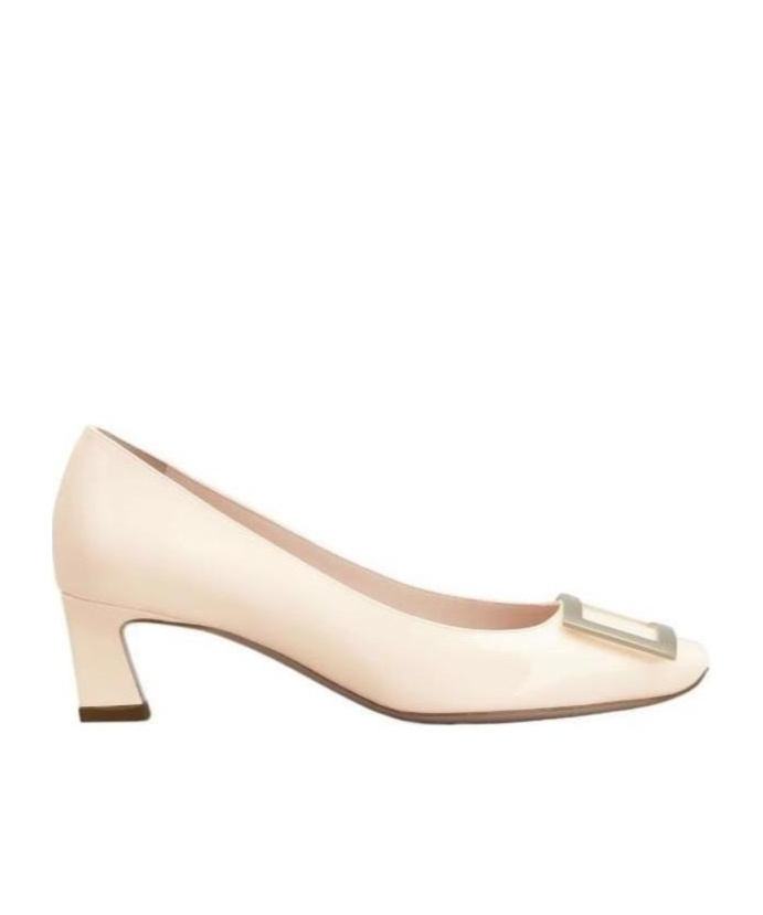Roger Vivier Trompette Embellished Buckle Pumps In White