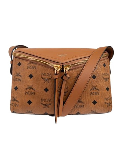 Mcm Canvas Diamant 3d Crossbody Bag In Brown
