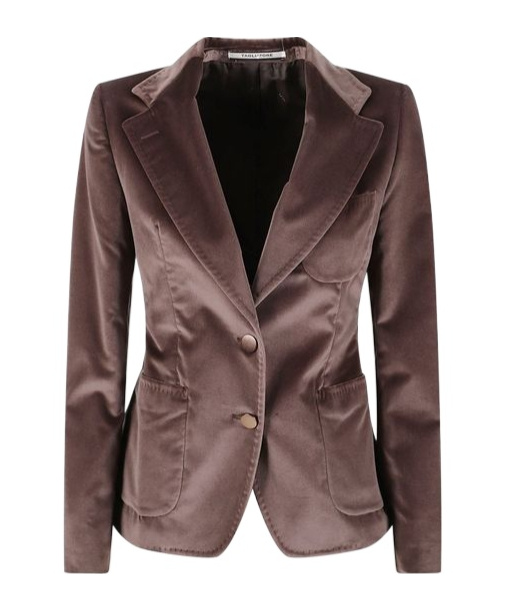 Tagliatore Single Breasted Velvet Jacket In Brown