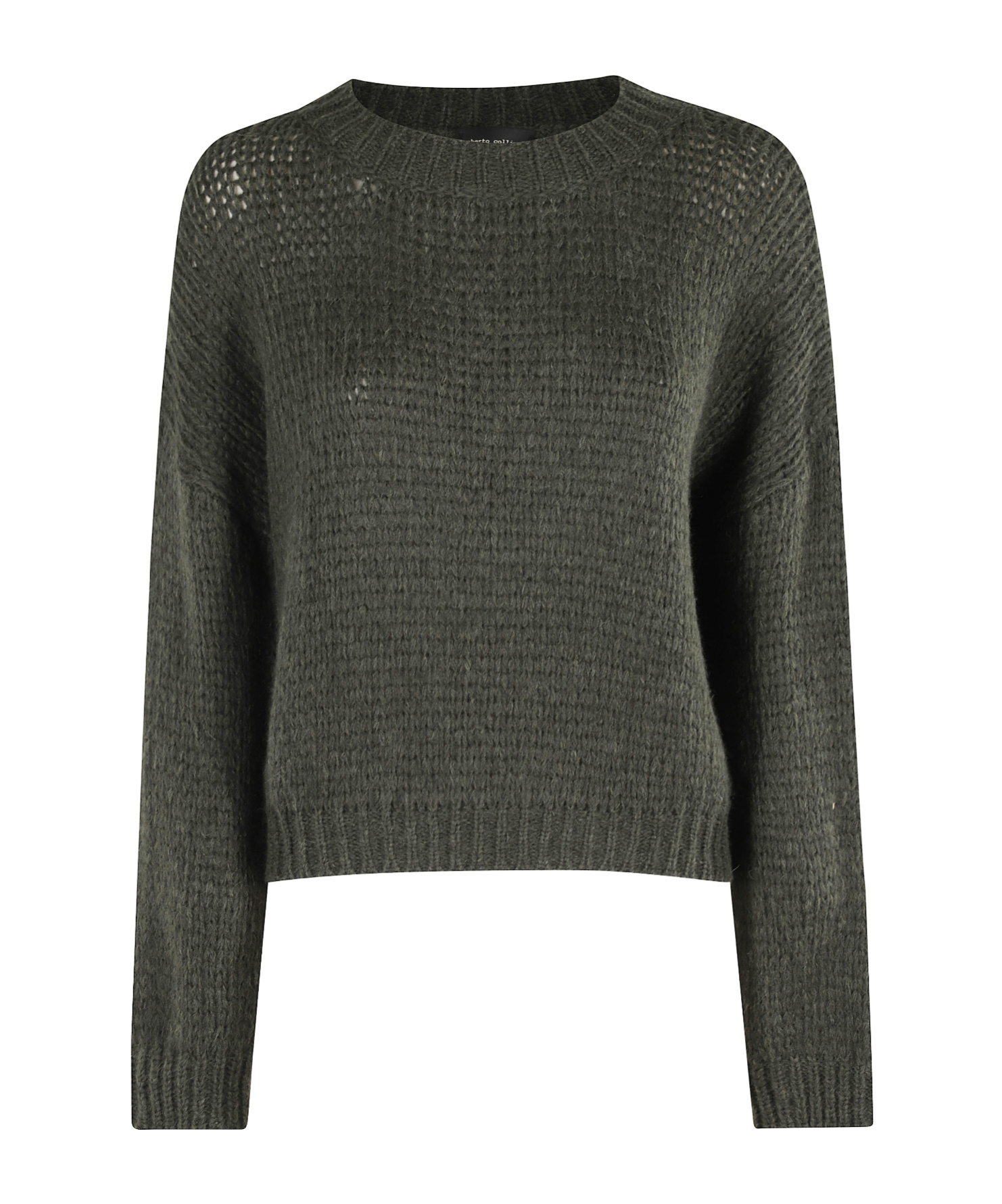 Roberto Collina Crew Neck Long Sleeve Sweater In Green