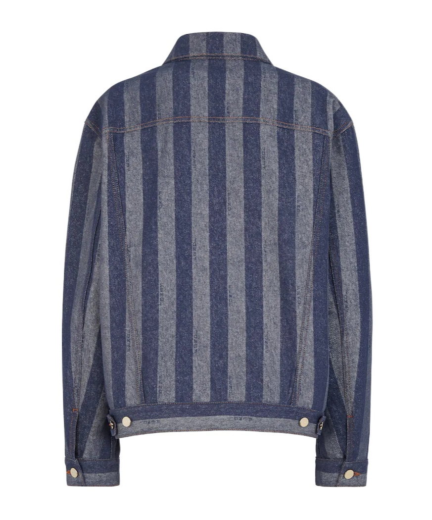 Fendi Striped Button-up Jacket In Gray