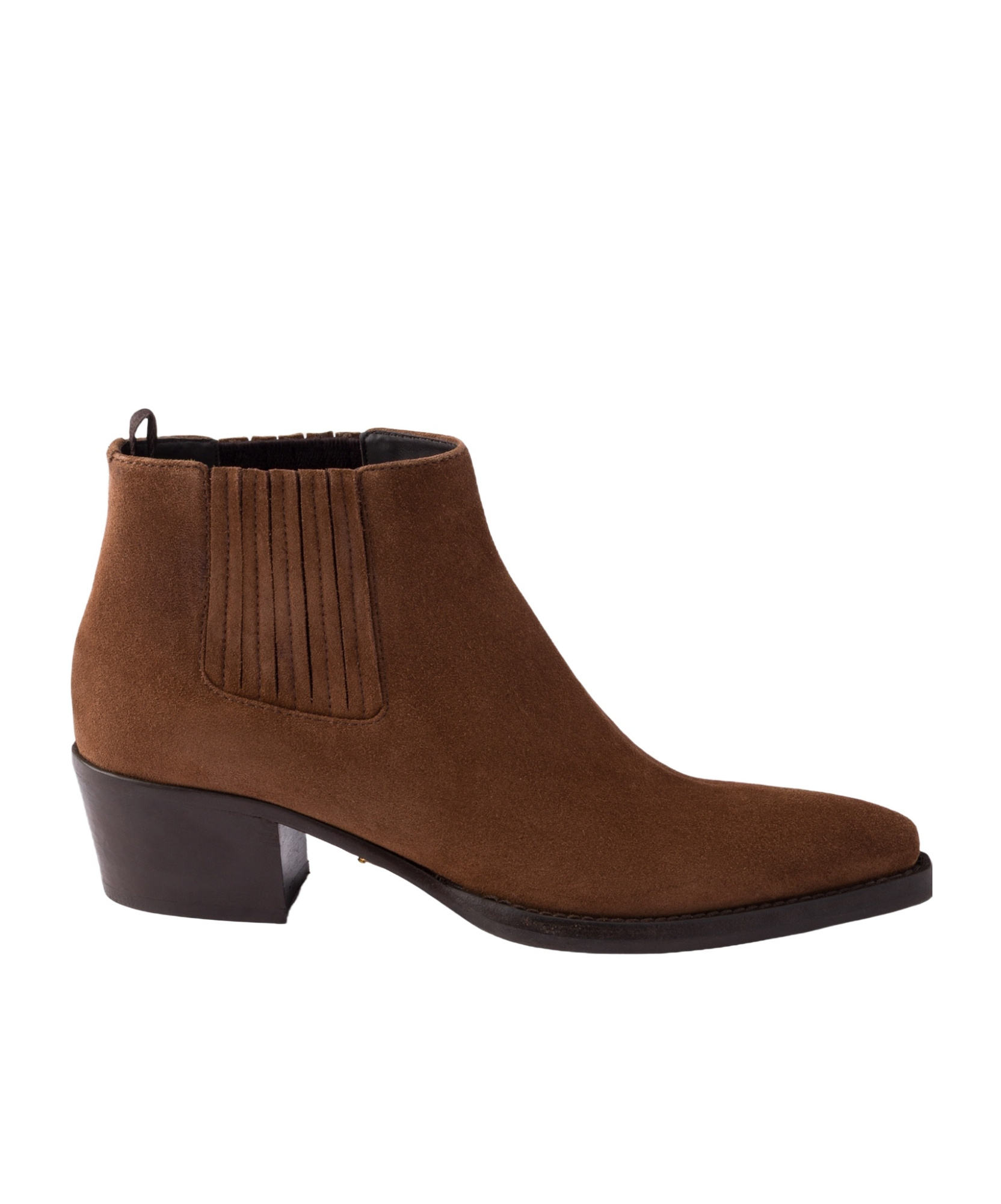 Prada Elastic-gusset Pointed-toe Boots In Brown