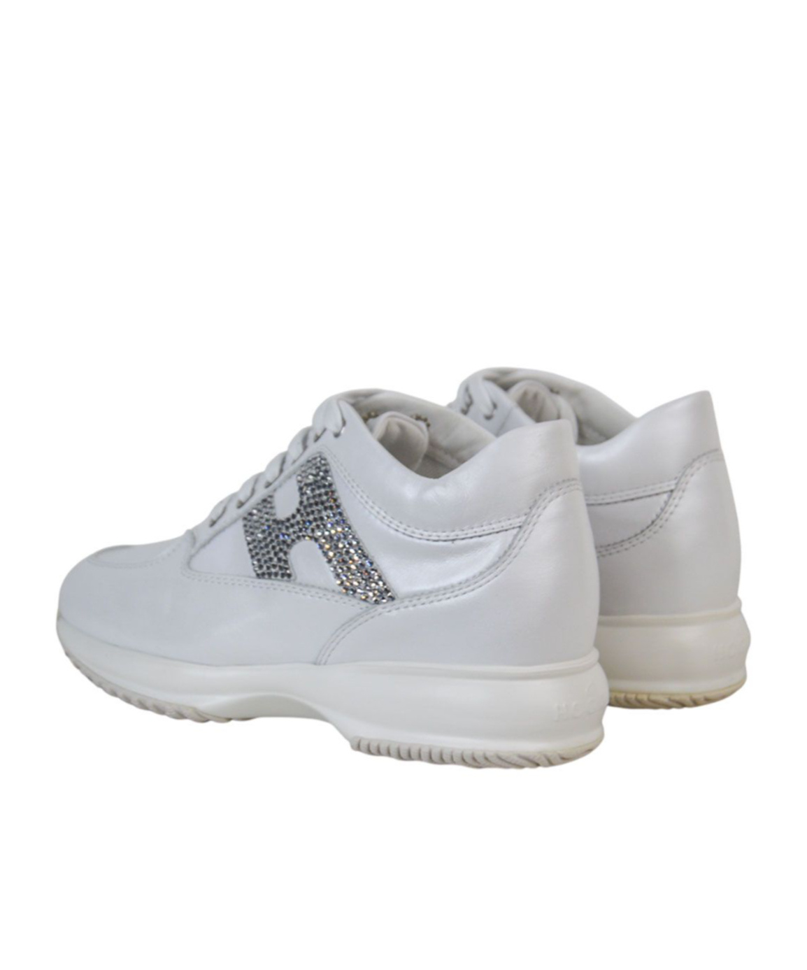 Hogan Round Toe Sneakers In White