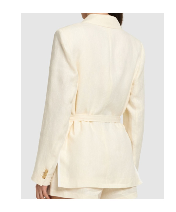 FORTE FORTE BELTED LINEN CANVAS JACKET