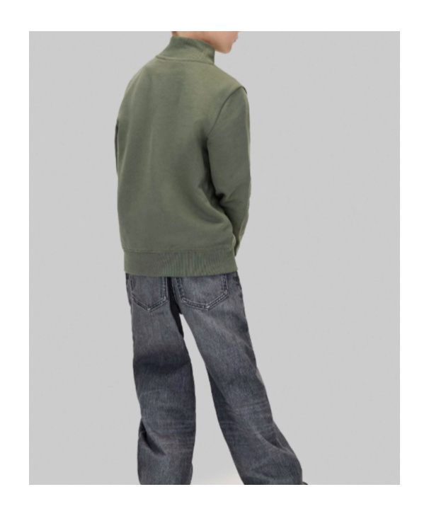 Calvin Klein Jeans Est.1978 Logo Half Zip Sweatshirt In Green