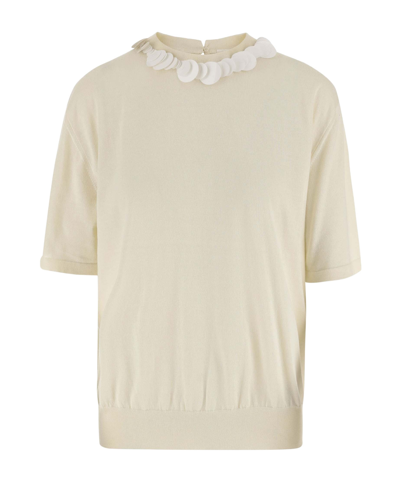Jil Sander Sequin Embellished Crewneck T In Nude