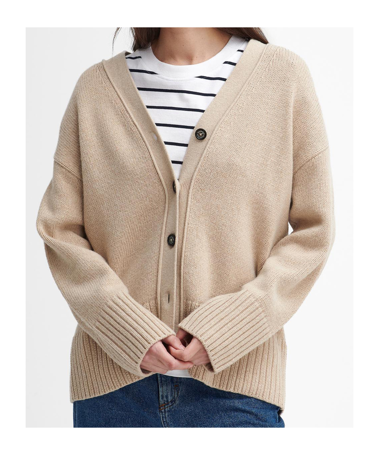 BARBOUR BARBOUR V-NECK BUTTON-UP CARDIGAN
