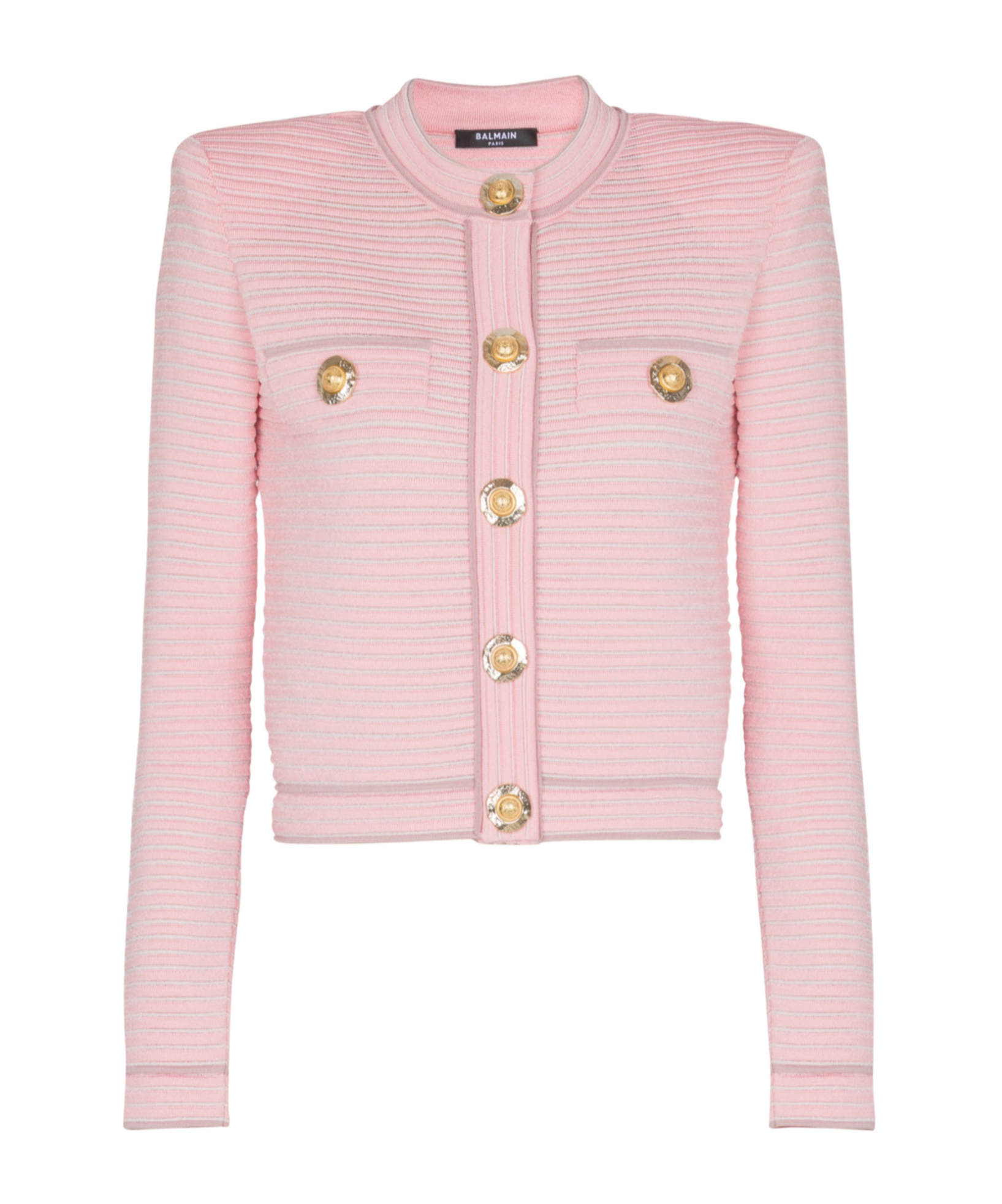 Balmain Long-sleeved Textured Knit Cardigan