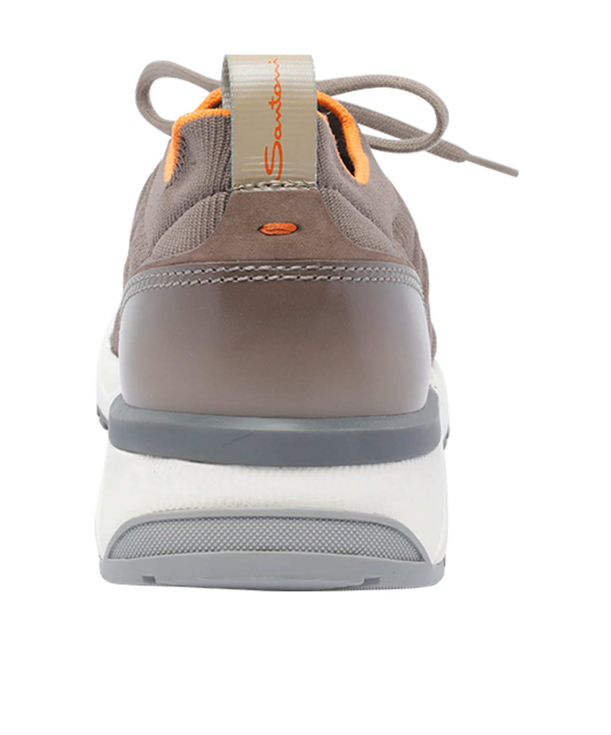Santoni Knitted Lace-up Sneakers In Brown