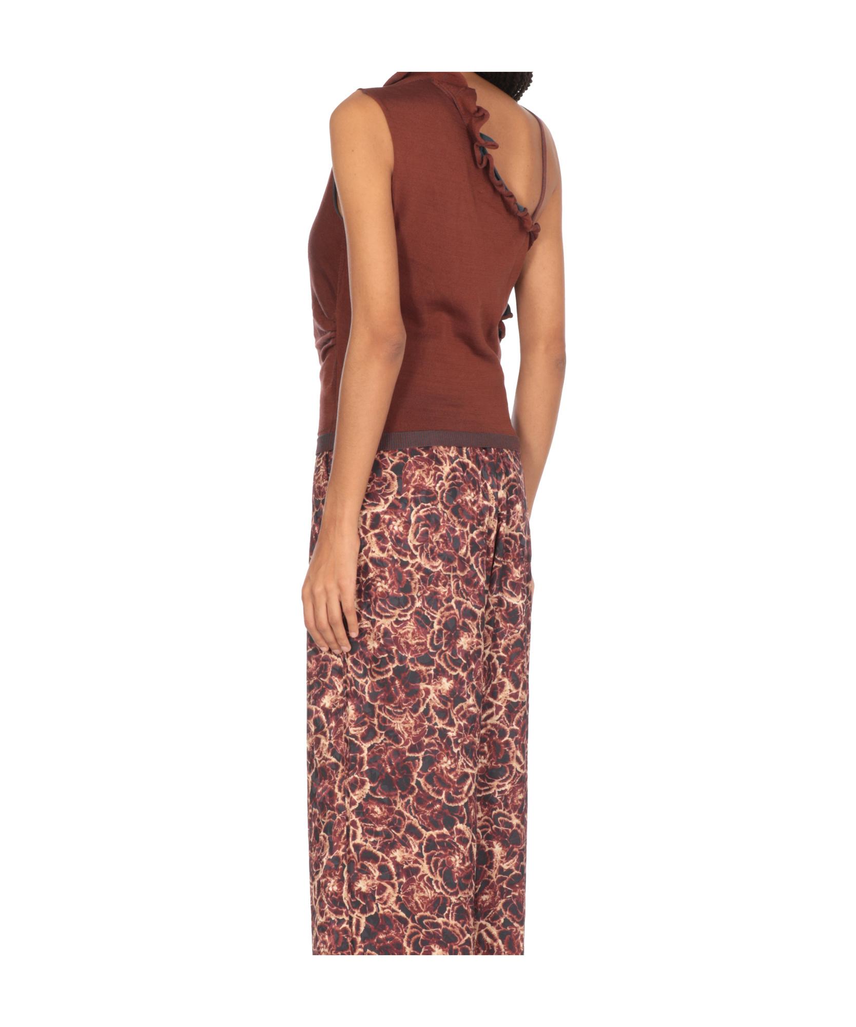 Shop Dries Van Noten Ruffle Detail Camisole In Brown