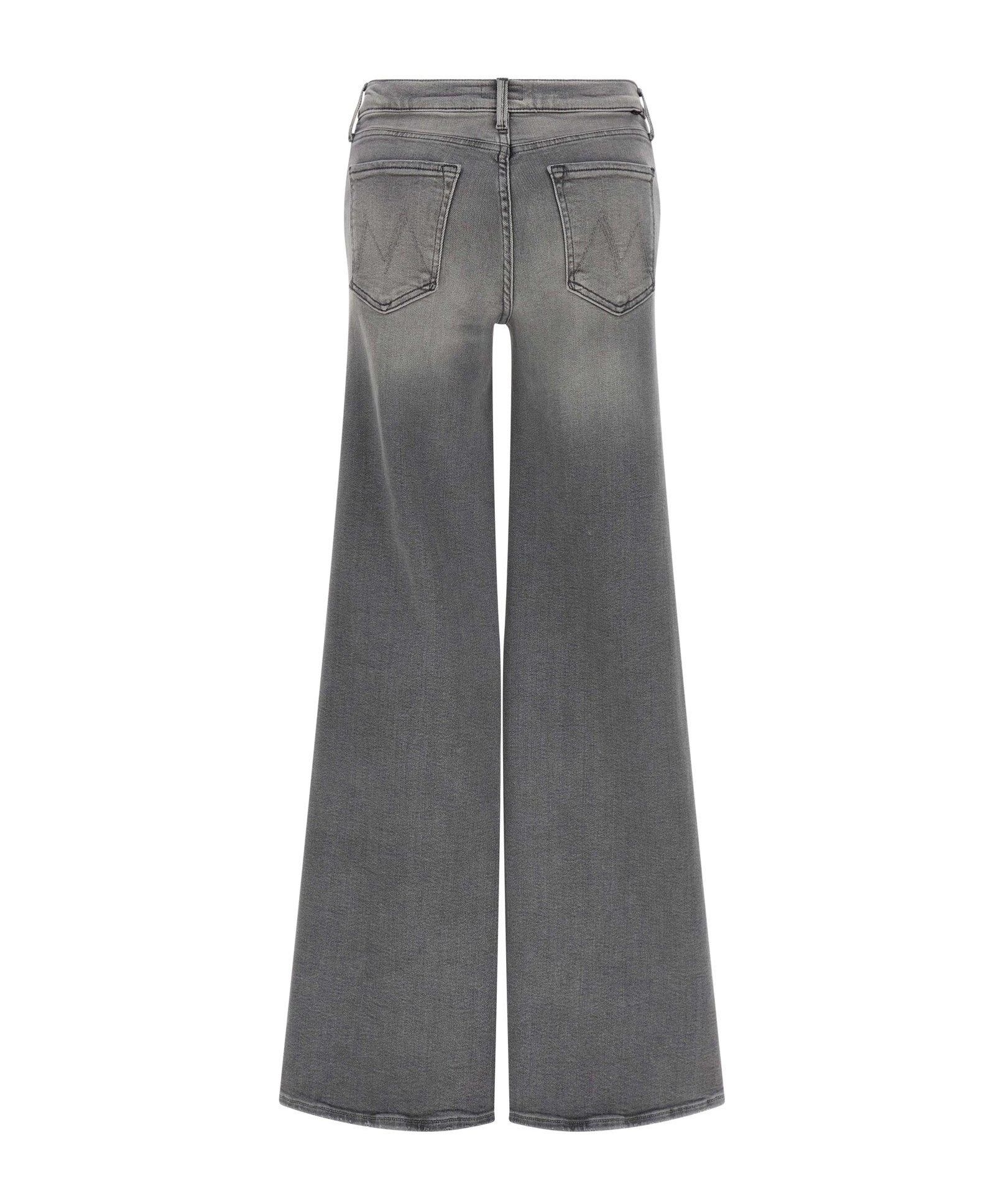 Mother Wide-leg Jeans Five-pocket Design In Gray