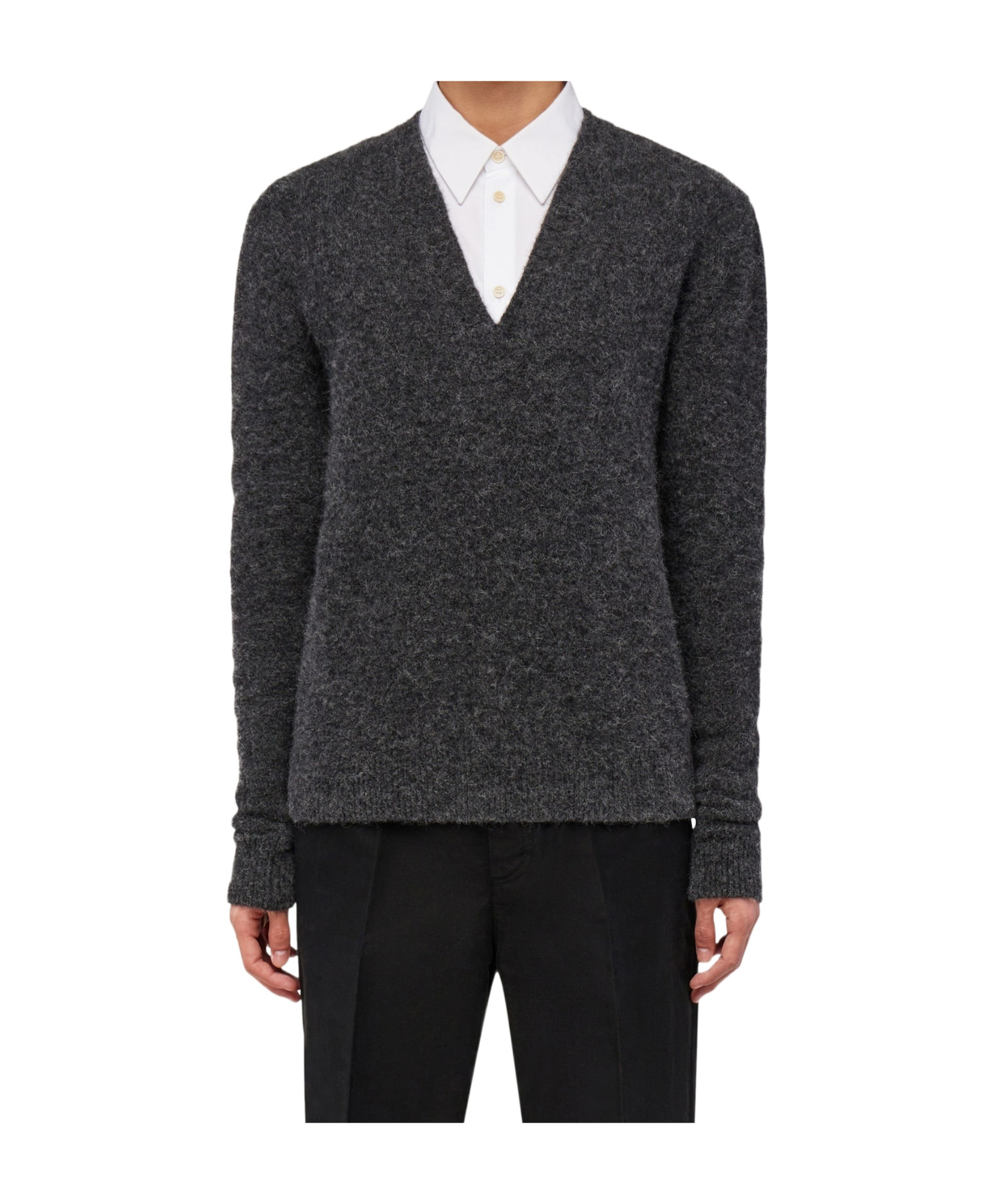 Ferragamo Silk Alpaca And Cashmere Sweater In Black