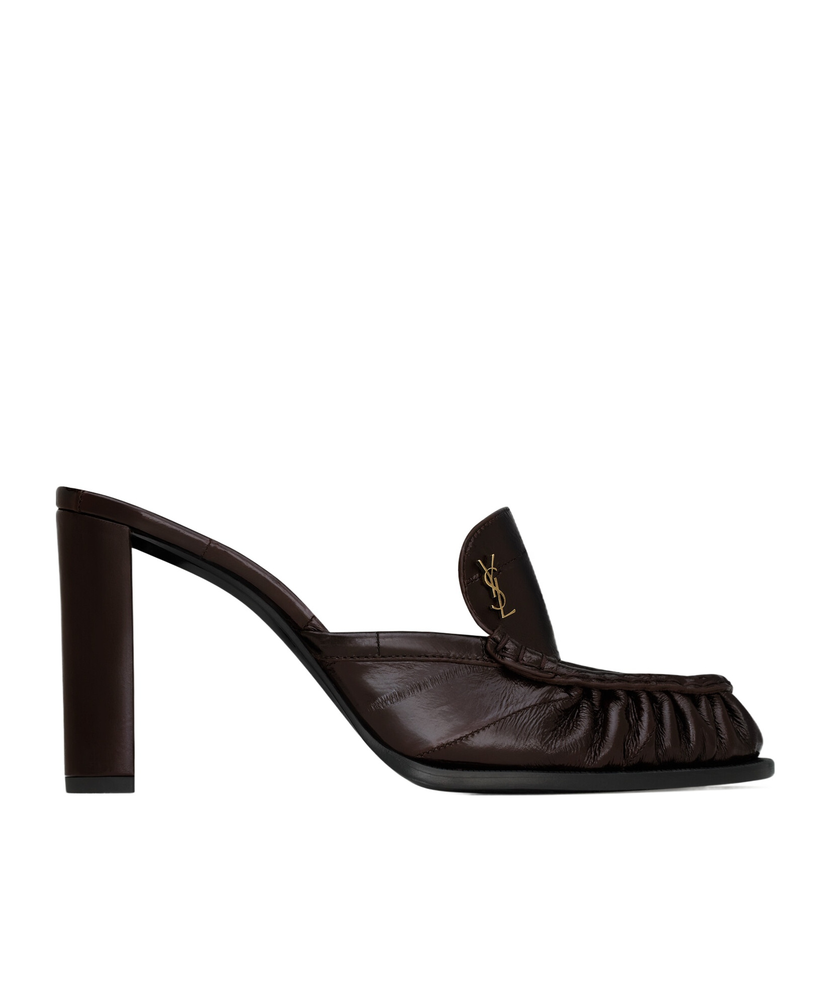 Saint Laurent Le Loafer Mules In Eel In Brown