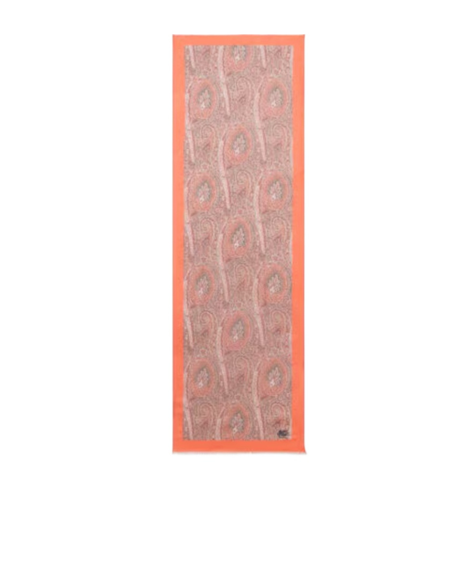 Etro Floral Paisley Motif Scarf In Orange