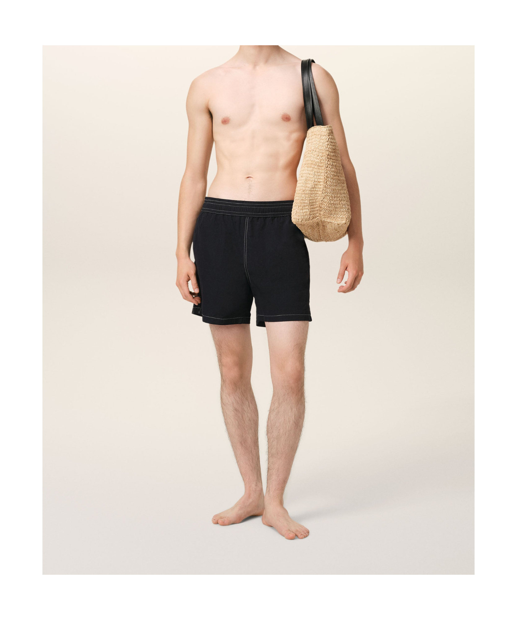 Ami Alexandre Mattiussi Elastic Waist Swimming Trunks In Black