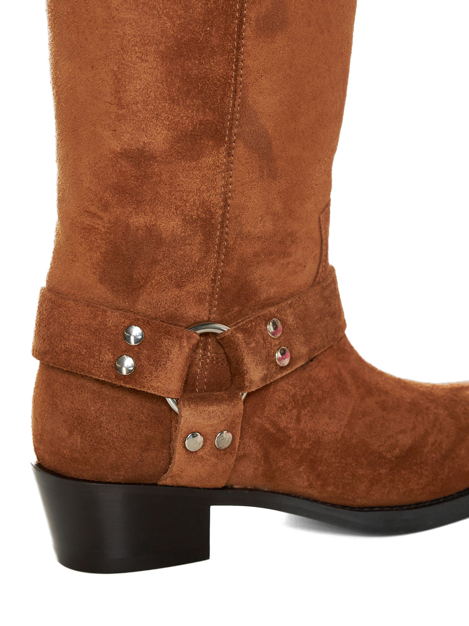 Paris Texas Waxed Suede Mid-calf Boots With Squared Toe In Brown