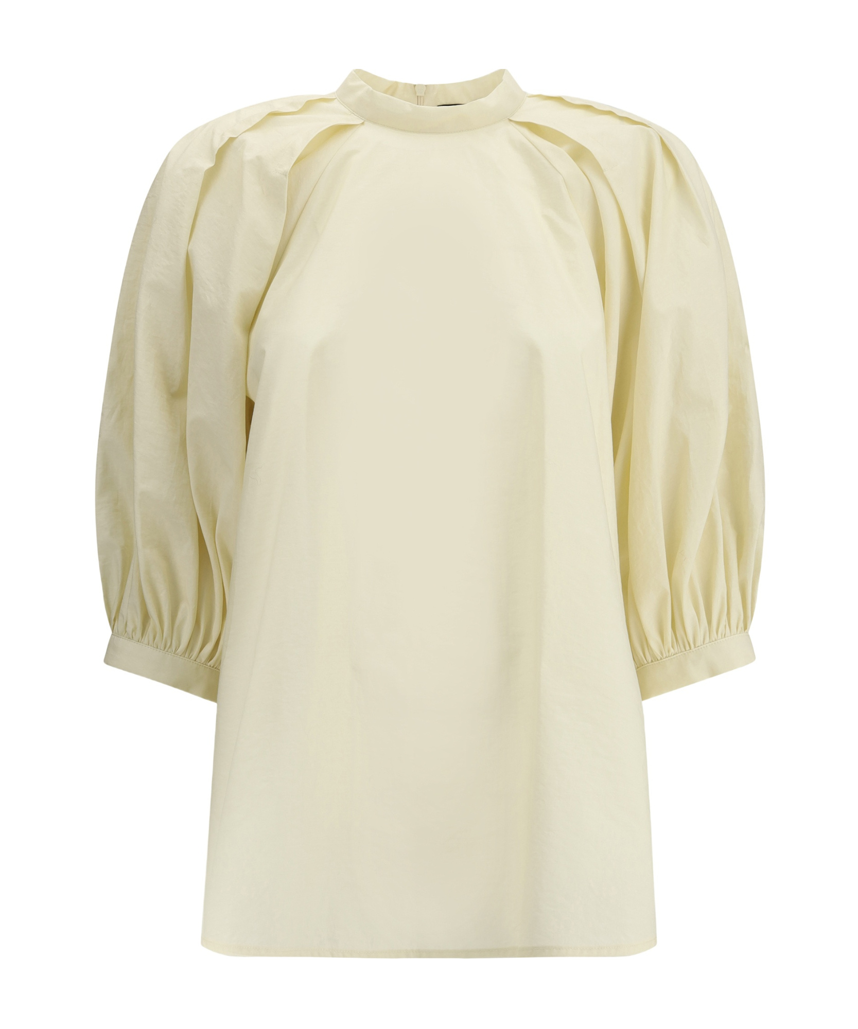 Fabiana Filippi Balloon Sleeved High-neck Blouse In Nude