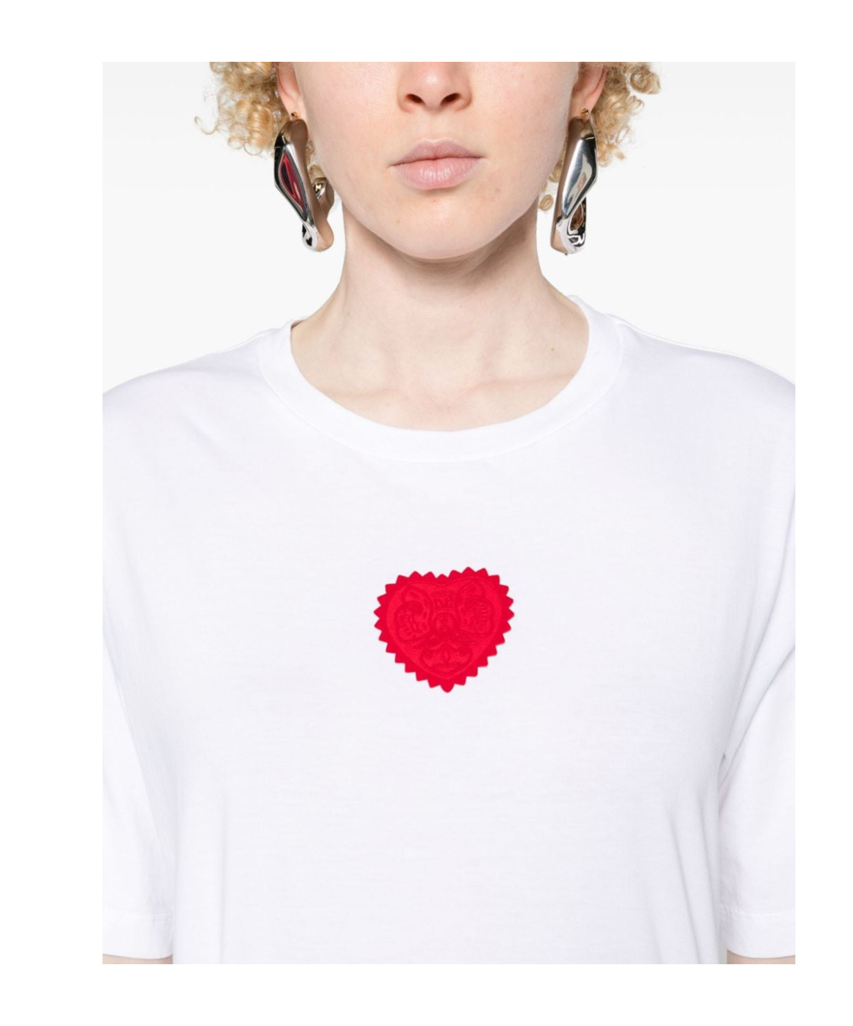 Dsquared2 Velvet Heart Easy Fit T-shirt In White