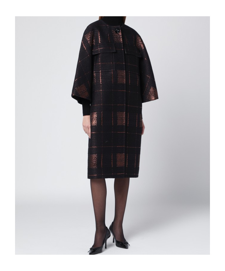 Max Mara Cocoon Coat In Black