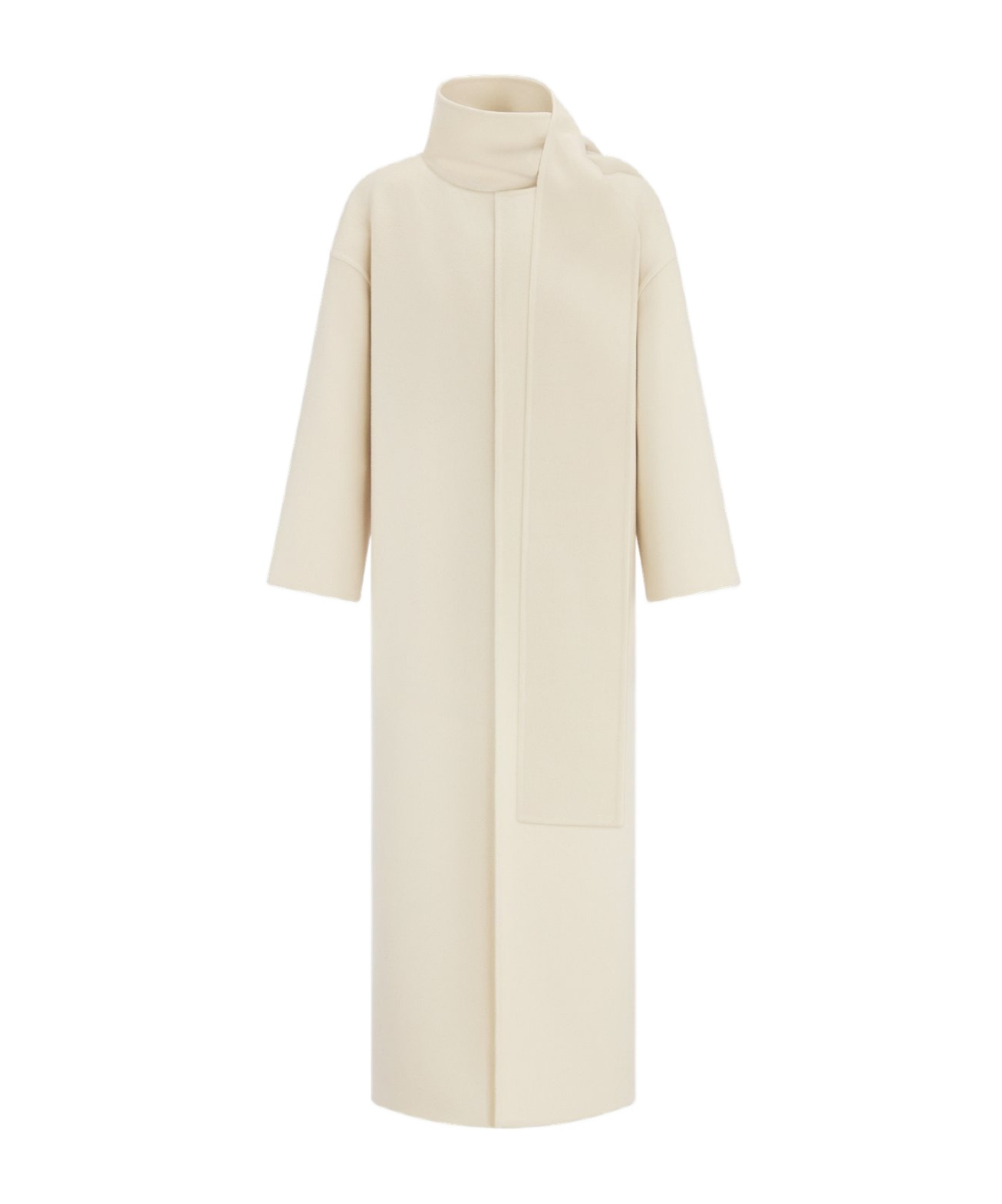 Dior Coat With Scarf Collar In Gray