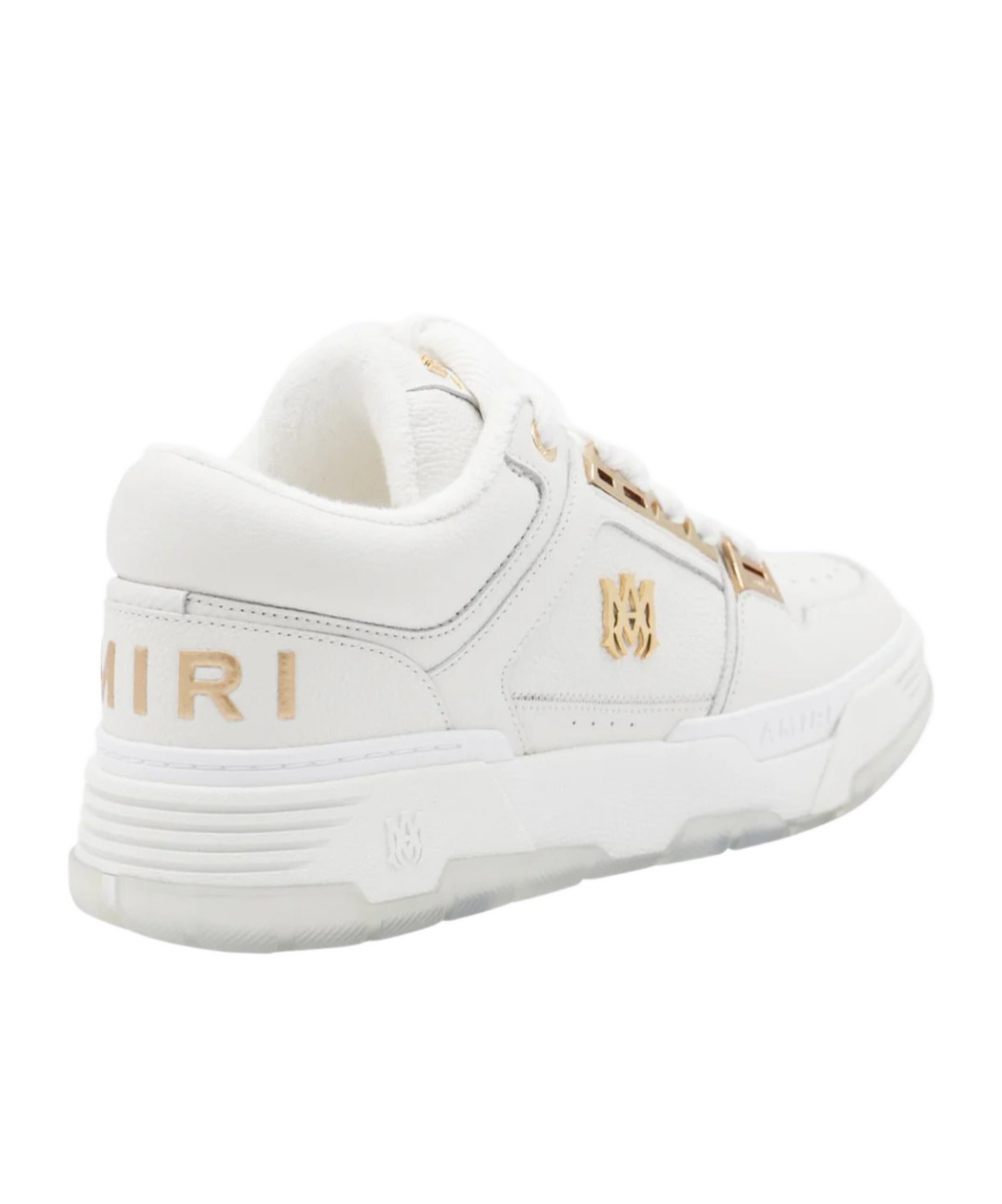 Amiri White Sneakers With Logo Patch On The Side And Logo Lettering On The Rear In Leather Man In Red