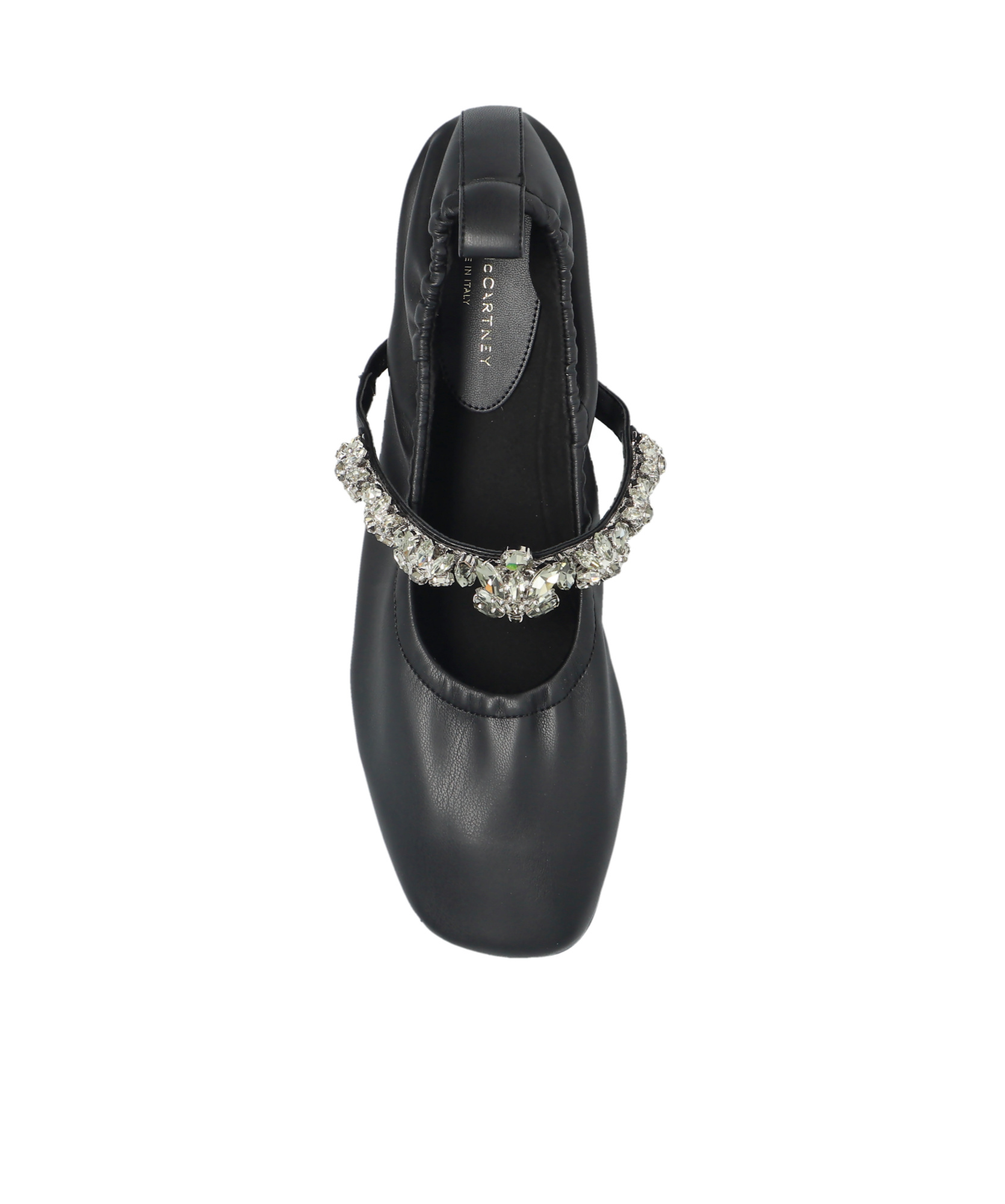 Stella Mccartney Elsa Crystal Flowers Ballet Flat In Black