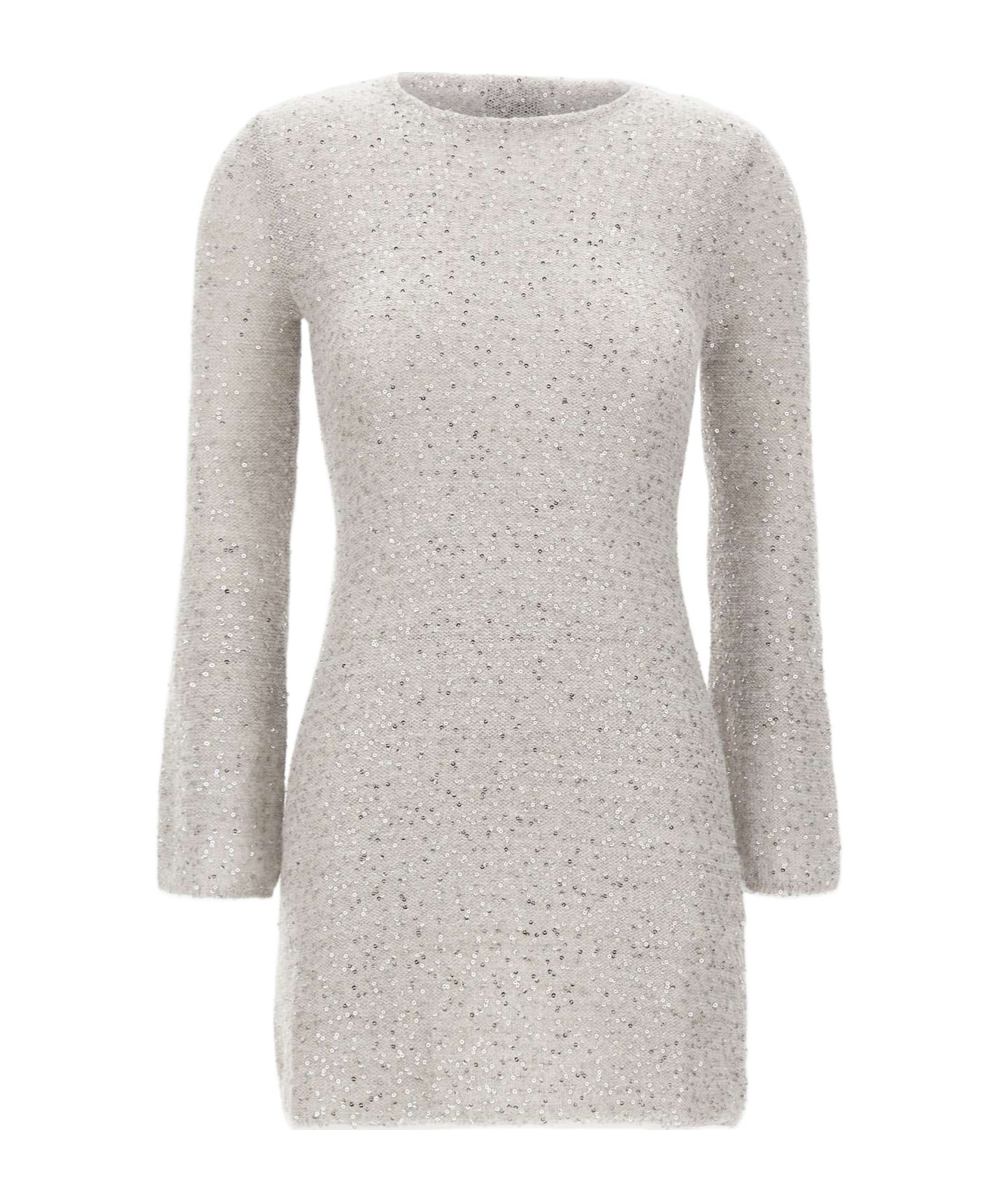 Marella Sequin-embellished Bell-sleeve Mini Dress In White