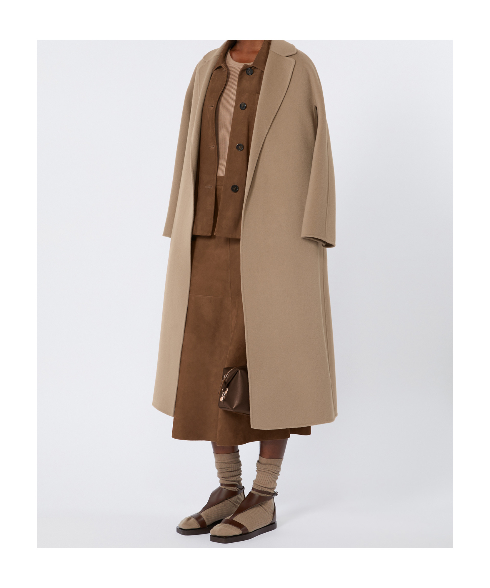 MAX MARA WOOL BROADCLOTH MIDI COAT