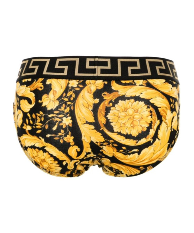 Versace Cotton Briefs With Iconic Print In Multicolor