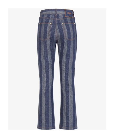 FENDI STRIPED CROPPED JEANS 