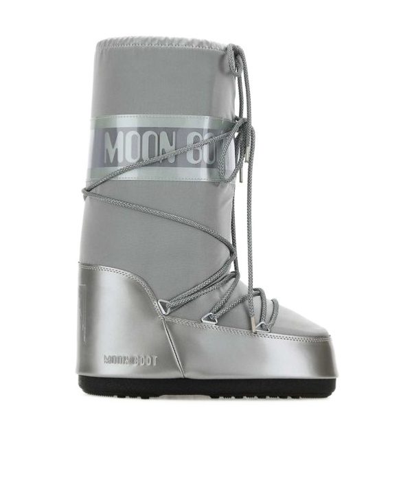 Moon Boot Icon Glance Metallic Shell And Pvc Snow Boots In Gray