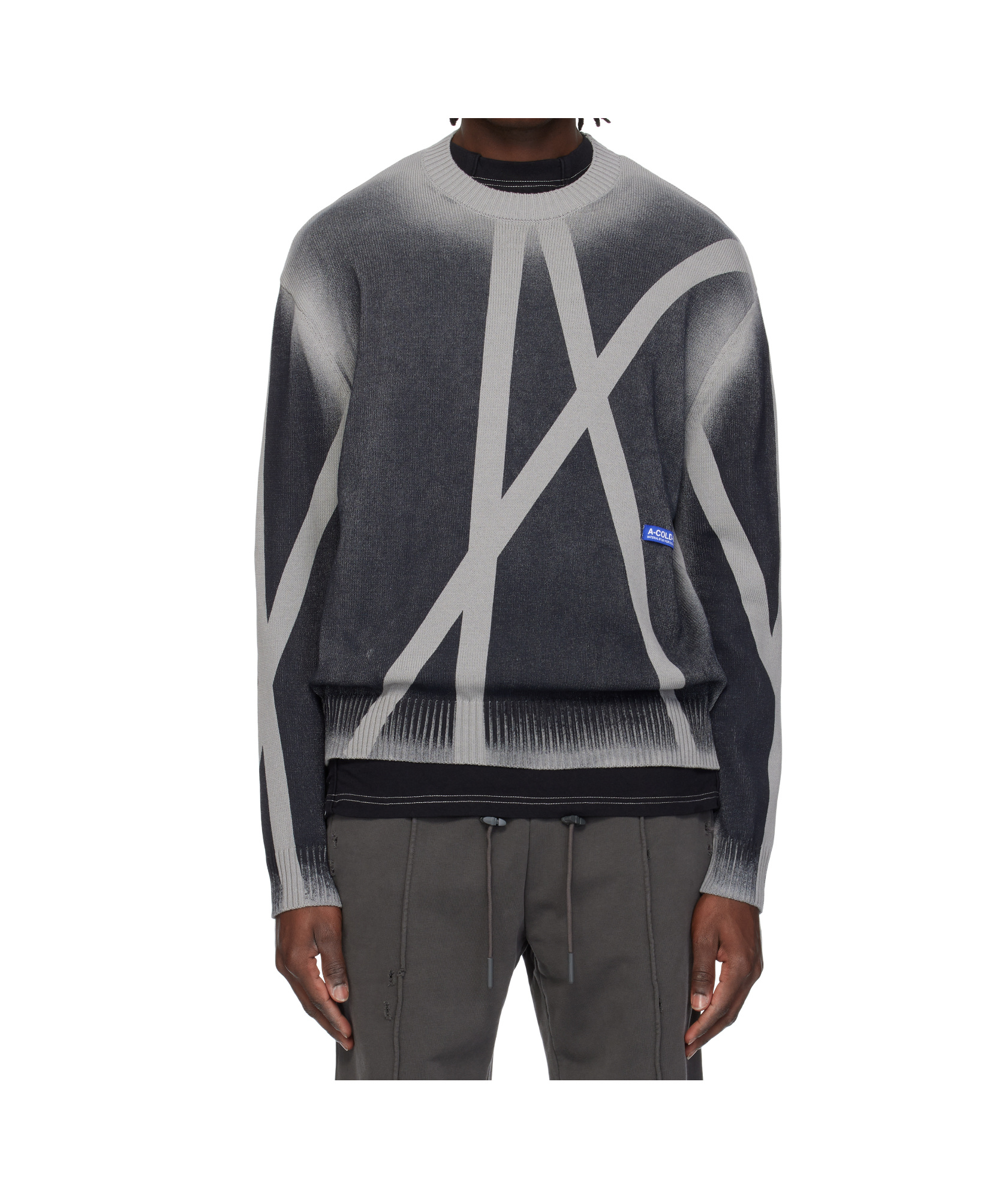 A-cold-wall* Gray Antenne Knit Sweater In Black
