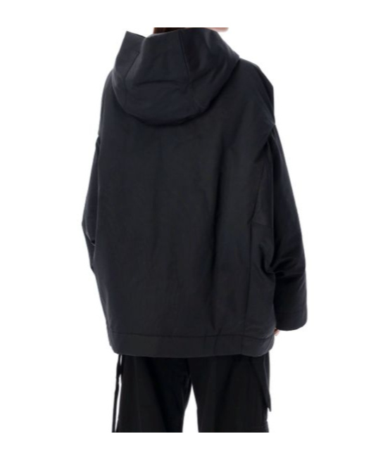 Rick Owens Drkshdw Hooded Peter Relaxed Fit Jacket With Drawstring Hem In Black