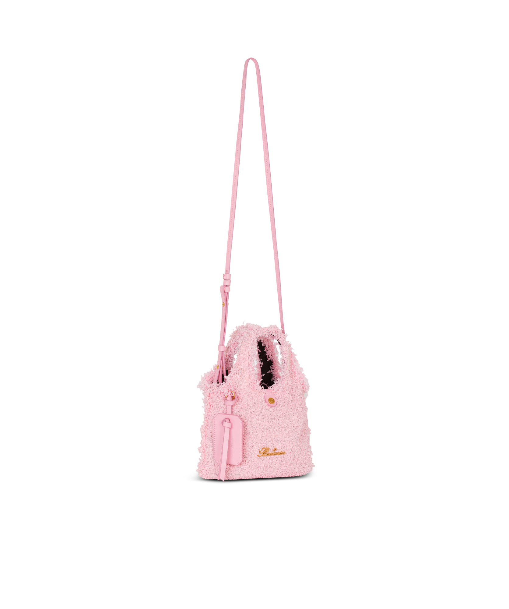 BALMAIN MINI B-ARMY GROCERY BAG IN TWEED