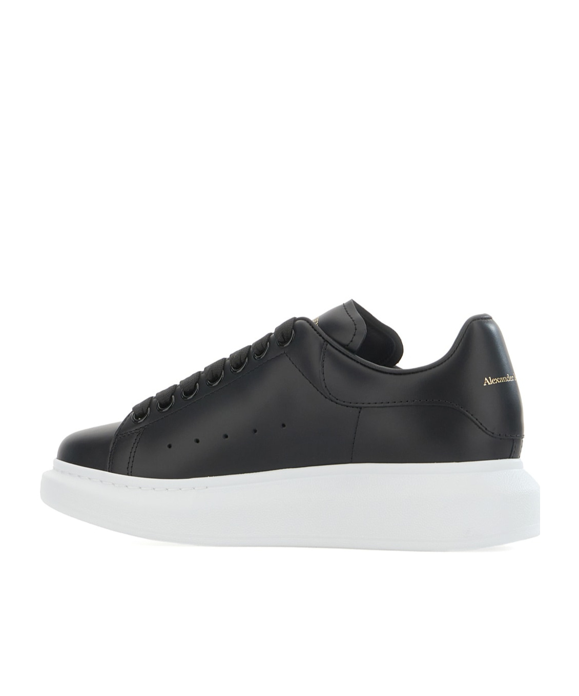 Alexander Mcqueen Round Head Lacing Low-cut Casual Sneakers In Black
