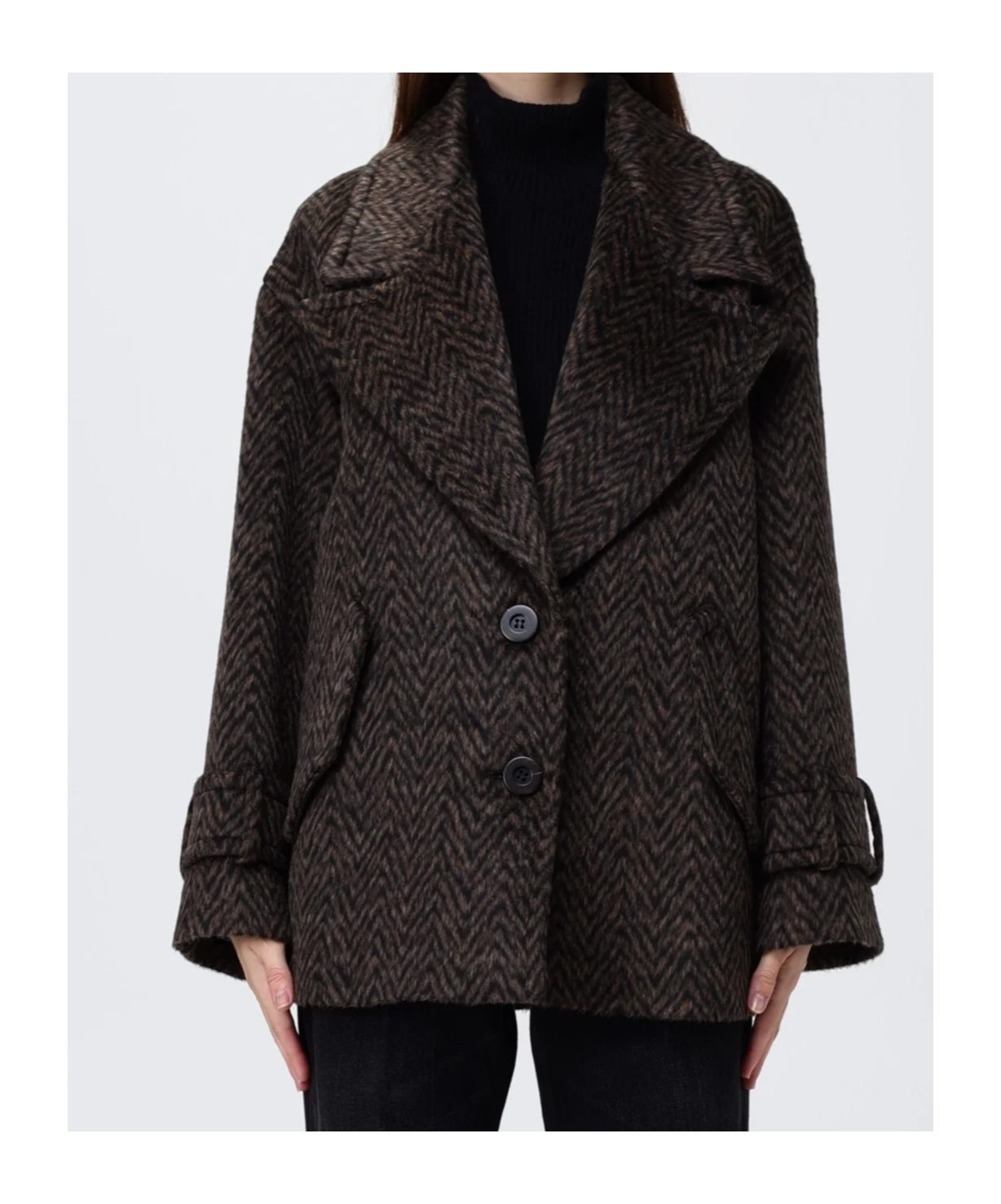 Dondup Coat In Black