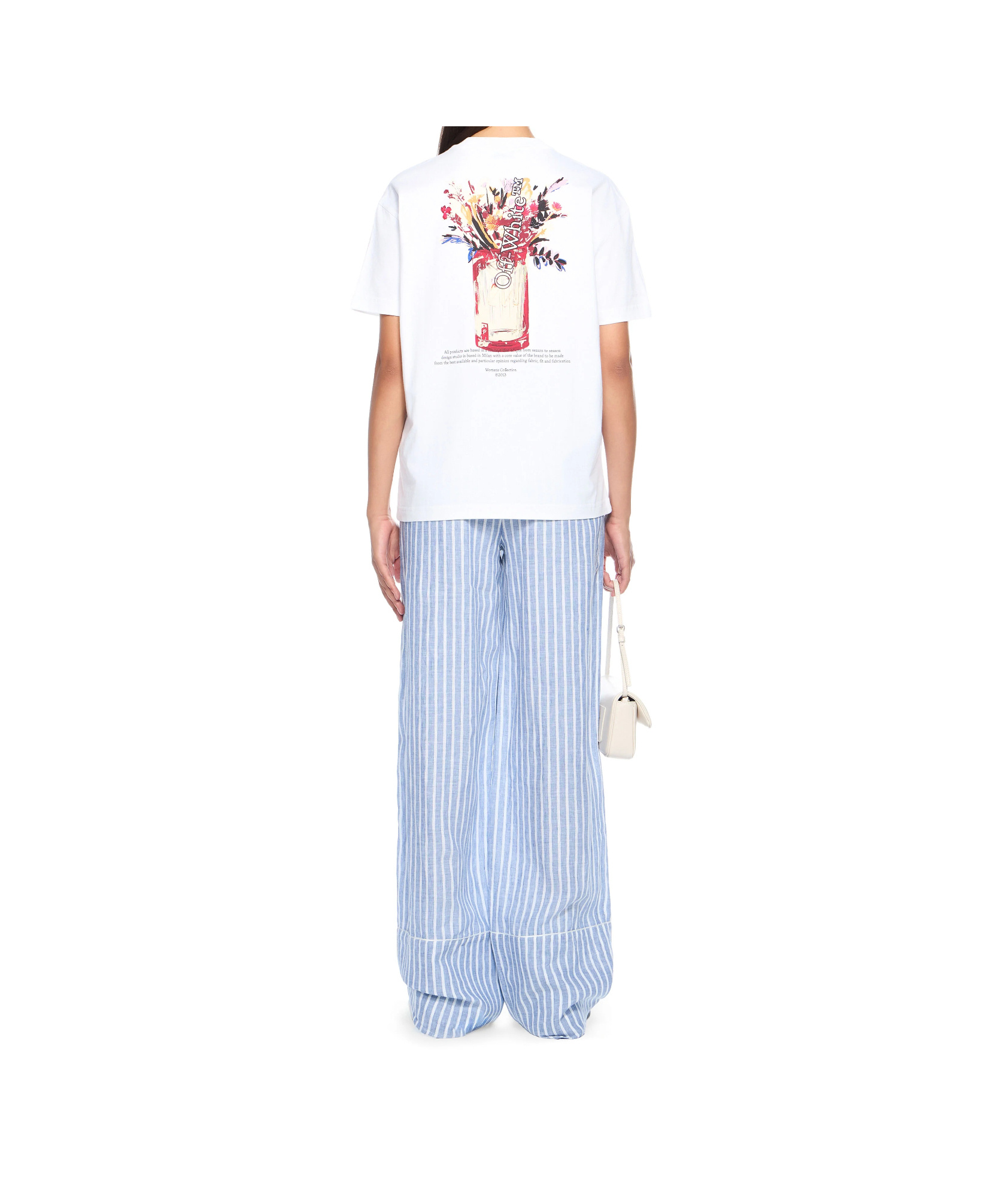 Off-white Elastic Waist Casual Pants In Blue