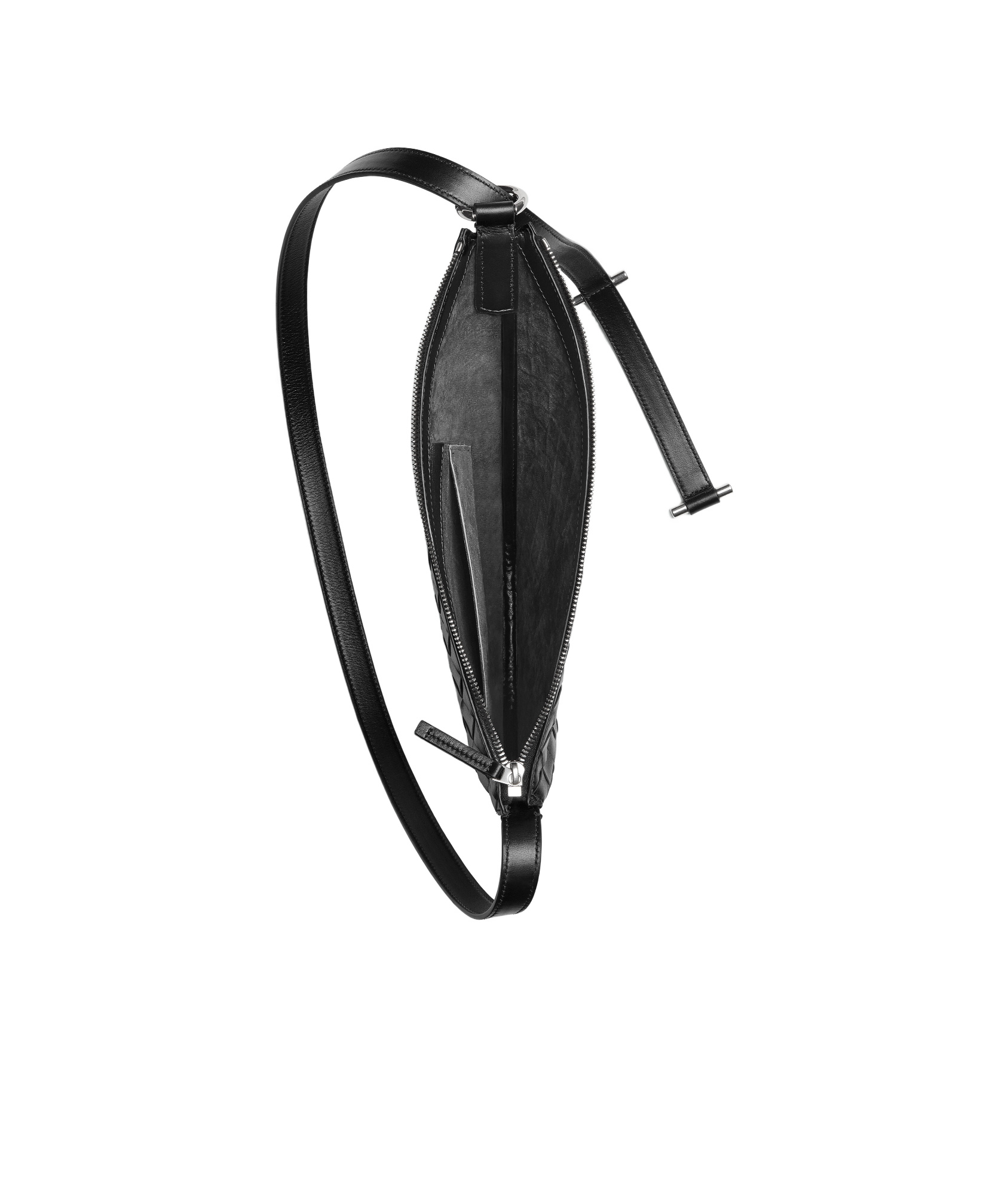 Bottega Veneta Small Virgule Crossbody Bag In Black