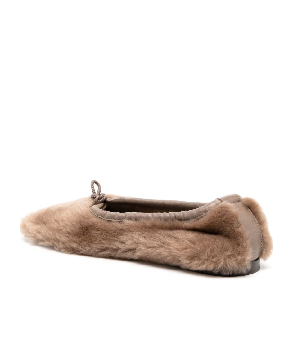 Hereu Women Puntera Shearling Ballets In Brown